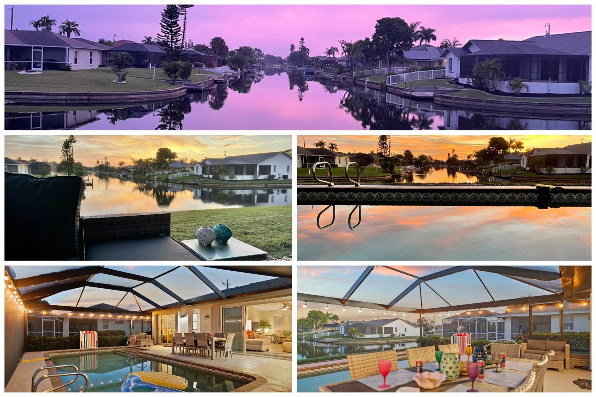 Serenity Waterfront Villa With King Suite, Private Pool, Great Lanai Enclosure And Long Water Views 케이프코럴 외부 사진